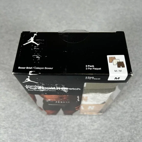 Jordan Flight Cotton Stretch Boxer Briefs 3 Pack Mens Medium Underwear‎ NEW - Picture 2 of 3